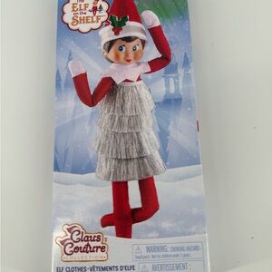 The Elf on The Shelf Claus Couture Silver Flapper Tinsel Dress Girl Scout Elves